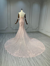 Ostty Blush Off-Shoulder Glitter Lace Wedding Dress OST-RP012-25 (Wholesale)